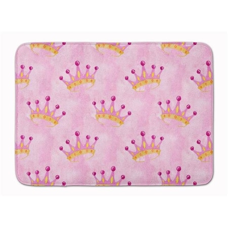 Carolines Treasures Carolines Treasures BB7546RUG Watercolor Princess Crown on Pink Machine Washable Memory Foam Mat BB7546RUG